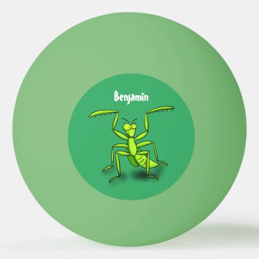 Funny green beten mantis Cartoon Illustration Tischtennisball (Vorderseite)
