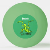 Funny green beten mantis Cartoon Illustration Tischtennisball (Rückseite)