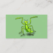 Funny green beten mantis Cartoon Illustration Visitenkarte (Rückseite)
