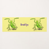 Funny green beten mantis Cartoon Illustration Yogamatte (Rückseite (Horizontal))