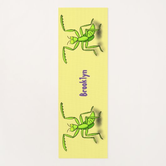 Funny green beten mantis Cartoon Illustration Yogamatte (Vorderseite)