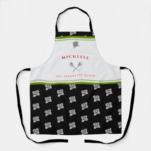Funny Green Black The Spaghetti Queen Schürze