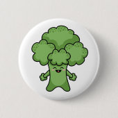 Funny Green Broccoli Button (Vorderseite)