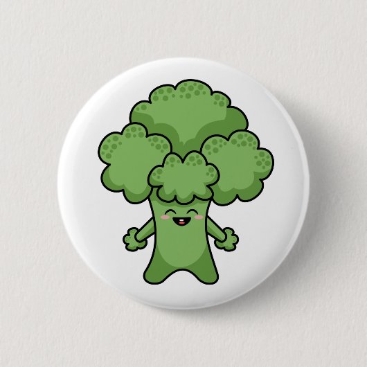 Funny Green Broccoli Button (Vorderseite)