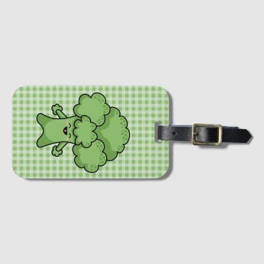 Funny Green Broccoli Gepäckanhänger (Vorderseite (Horizontal))
