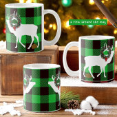 Funny Green Buffalo Kariert Elk Pooh Wreath Kaffeetasse