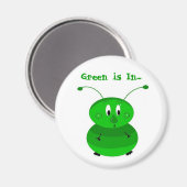 Funny Green Bug Magnet (Vorderseite/Rückseite)