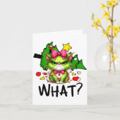 Funny Green Cat Christmas Tree Merry Xmas Humor Ca Karte (Gelbe Blume)