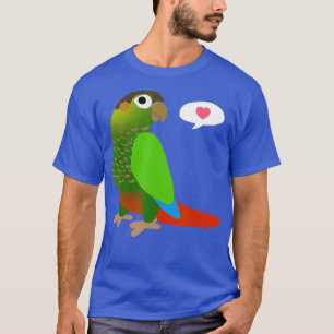 Funny Green Cheek Config mit Herz-Shirt Papagei T-Shirt