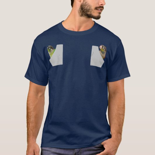 Funny Green Cheek Conture Shirt Niedlich Pocket (Vorderseite)