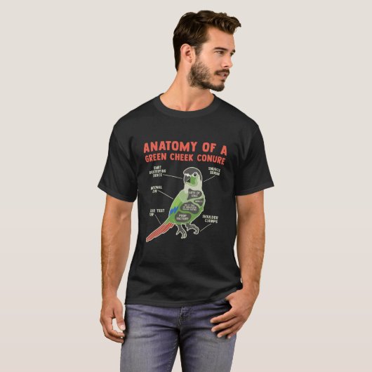 Funny Green Cheek Conure Bird Lover Ananas Parr T-Shirt (Vorne ganz)