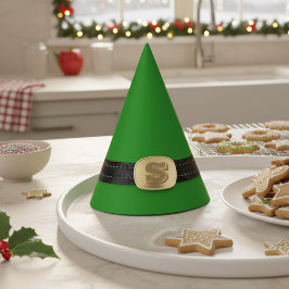 Funny Green Christmas Elf Mit Monogramm Party Hat Partyhütchen