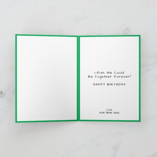 Funny Green Clover St Patrick's Day Happy Birthday Dankeskarte (Innenseite)