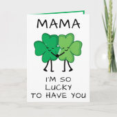Funny Green Clover St Patrick's Day Mama Geburtsta Dankeskarte (Vorderseite)