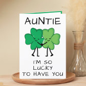 Funny Green Clover St Patrick's Day Tante Geburtst Dankeskarte