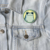 Funny Green Deadpan Frog Toad  Button (Beispiel)
