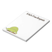 Funny Green Dimetrodon Cartoon Dinosaurier Notizblock (Rotiert)