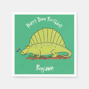 Funny Green Dimetrodon Cartoon Dinosaurier Serviette