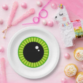 Funny Green Eyeball Pappteller (Party)