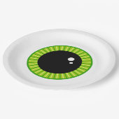 Funny Green Eyeball Pappteller (Schrägansicht)