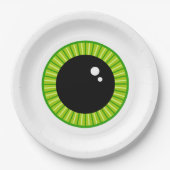 Funny Green Eyeball Pappteller (Vorderseite)