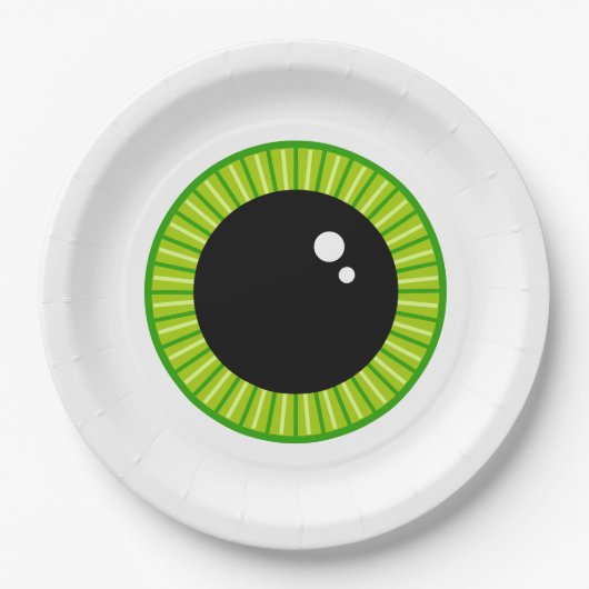 Funny Green Eyeball Pappteller (Vorderseite)