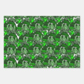 Funny Green Frog Cartoon Geschenkgutschrift Wrap S Geschenkpapier Set (Vorderseite)