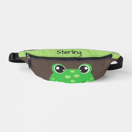 Funny Green Frog Personalisiertes Kind Bauchtasche (Vorderseite)