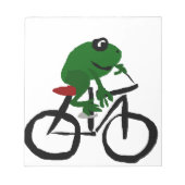 Funny Green Frog Riding Bicycle Notizblock (Vorderseite)