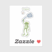 Funny green frog swatfly Cartoon Aufkleber (Blatt)