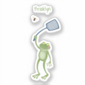 Funny green frog swatfly Cartoon Aufkleber (Vorderseite)