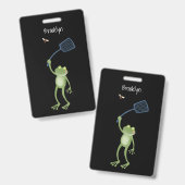 Funny green frog swatfly Cartoon Ausweis (Vorder- & Rückseite)