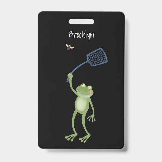 Funny green frog swatfly Cartoon Ausweis (Vorderseite)