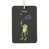 Funny green frog swatfly Cartoon Autolufterfrischer (Rückseite)