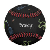 Funny green frog swatfly Cartoon Baseball (Rückseite)