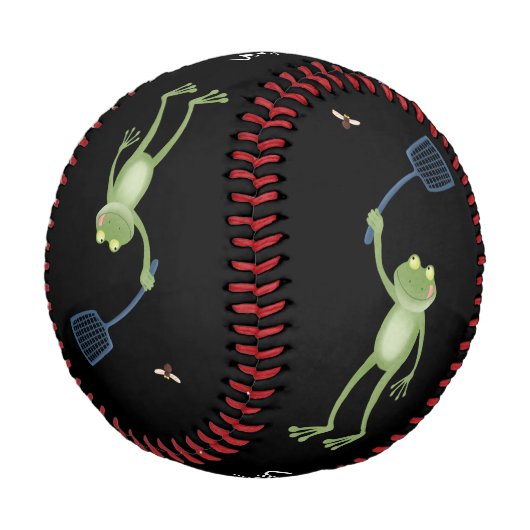 Funny green frog swatfly Cartoon Baseball (Schrägansicht)