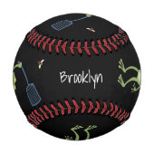 Funny green frog swatfly Cartoon Baseball (Vorderseite)