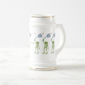 Funny green frog swatfly Cartoon Bierglas (VorderseiteRechts)