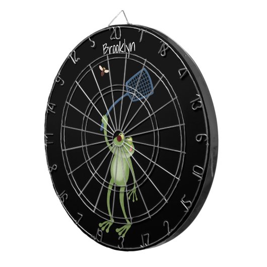 Funny green frog swatfly Cartoon Dartscheibe (Vorderseite rechts)