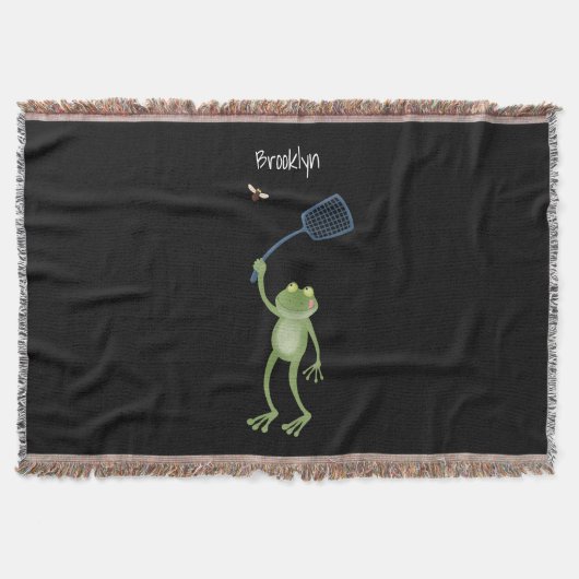 Funny green frog swatfly Cartoon Decke (Vorderseite)