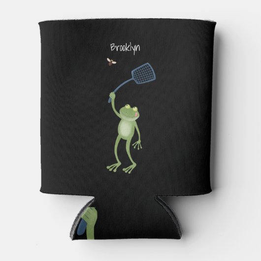 Funny green frog swatfly Cartoon Dosenkühler (Vorderseite)