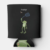 Funny green frog swatfly Cartoon Dosenkühler (Rückseite)