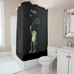Funny green frog swatfly Cartoon Duschvorhang