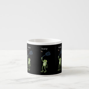 Funny green frog swatfly Cartoon Espressotasse