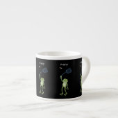 Funny green frog swatfly Cartoon Espressotasse (Vorderseite Rechts)