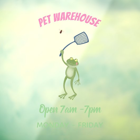 Funny green frog swatfly Cartoon Fensteraufkleber (Blatt 3)