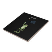 Funny green frog swatfly Cartoon Fliese (Seite)