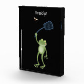 Funny green frog swatfly Cartoon Fotoblock (Rechts)