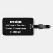 Funny green frog swatfly Cartoon Gepäckanhänger (Rückseite horizontal)