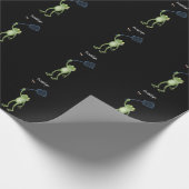 Funny green frog swatfly Cartoon Geschenkpapier (Ecke)